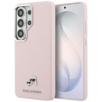   Karl Lagerfeld Saffiano KC Metal Logo MagSafe Samsung Galaxy S26 Ultra tok, rózsaszín