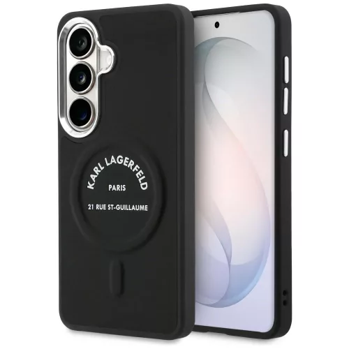 Karl Lagerfeld Embossed Ring RSG Logo MagSafe Samsung Galaxy S26 tok, fekete