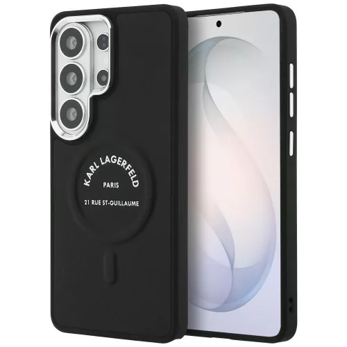 Karl Lagerfeld Embossed Ring RSG Logo MagSafe Samsung Galaxy S26 Ultra tok, fekete