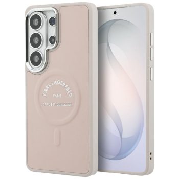   Karl Lagerfeld Embossed Ring RSG Logo MagSafe Samsung Galaxy S26 Ultra tok, rózsaszín