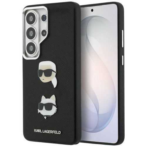 Karl Lagerfeld Saffiano Double Heads Metal Samsung Galaxy S26 Ultra tok, fekete