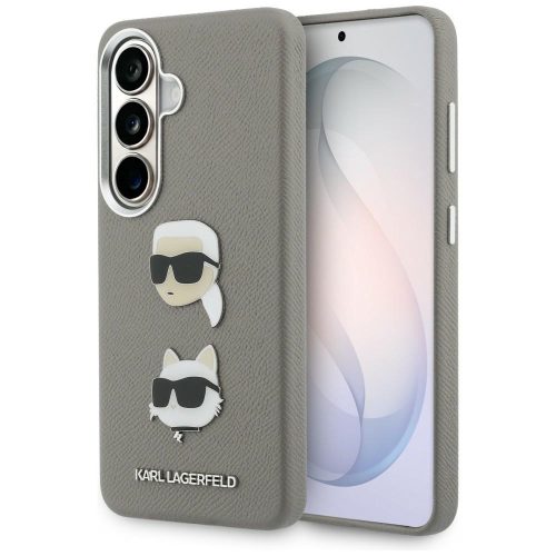 Karl Lagerfeld Saffiano Double Heads Metal Samsung Galaxy S26 tok, ezüst