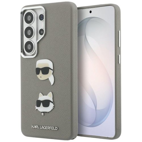 Karl Lagerfeld Saffiano Double Heads Metal Samsung Galaxy S26 Ultra tok, ezüst