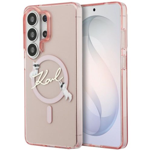 Karl Lagerfeld IML KC Script MagSafe Samsung Galaxy S26 Ultra tok, rózsaszín