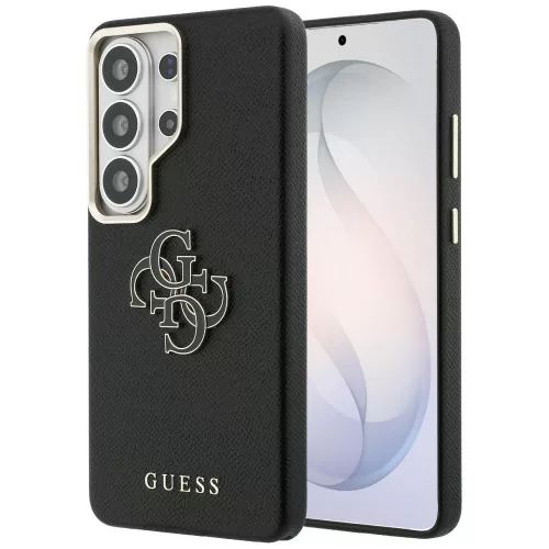 Guess Grained Big 4G Metal Logo Samsung Galaxy S26 Ultra tok, fekete