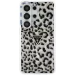 Guess IML Leopard Print Triangle MagSafe Samsung Galaxy S26 Ultra tok, fekete