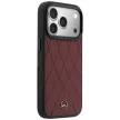 Mercedes Case Leather Crossed Lines MagSafe iPhone 17 Pro Max, tok, piros