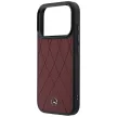 Mercedes Case Leather Crossed Lines MagSafe iPhone 17 Pro Max, tok, piros