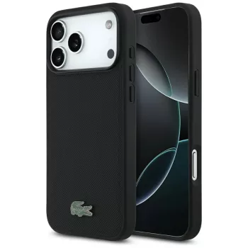   Lacoste Petit Pique Lacquer Logo MagSafe iPhone 18 Pro Max / 17 Pro Max (LCHMP18XPLAK) tok, fekete