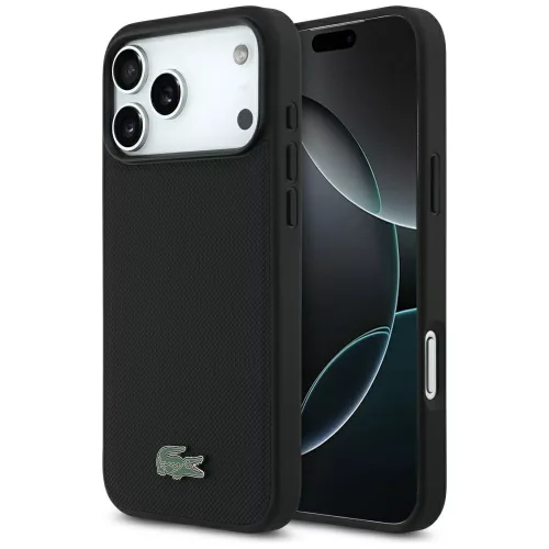 Lacoste Petit Pique Lacquer Logo MagSafe iPhone 18 Pro Max / 17 Pro Max (LCHMP18XPLAK) tok, fekete