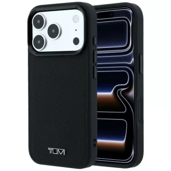   Tumi Leather Ballistic Pattern MagSafe iPhone 18 Pro Max / 17 Pro Max tok, fekete