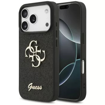   Guess Fixed Glitter Big 4G iPhone 18 Pro / 17 Pro (GUHCP18LHG4SGK) tok, fekete