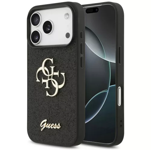 Guess Fixed Glitter Big 4G iPhone 18 Pro / 17 Pro (GUHCP18LHG4SGK) tok, fekete