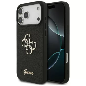   Guess Fixed Glitter Big 4G iPhone 18 Pro Max / 17 Pro Max (GUHCP18XHG4SGK) tok, fekete