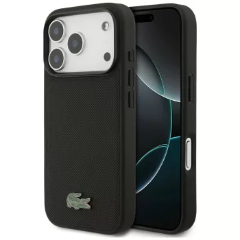  Lacoste Petit Pique Lacquer Logo MagSafe iPhone 18 Pro / 17 Pro (LCHMP18LPLAK) tok, fekete