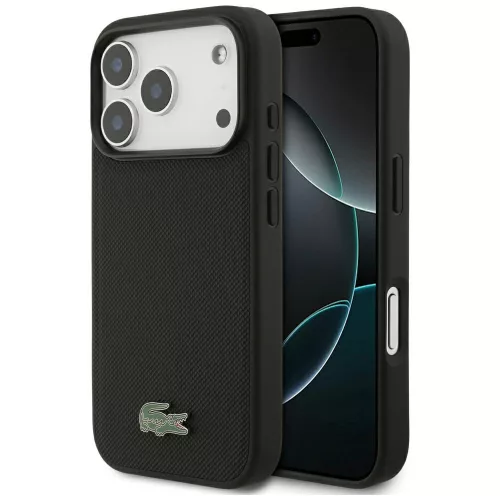 Lacoste Petit Pique Lacquer Logo MagSafe iPhone 18 Pro / 17 Pro (LCHMP18LPLAK) tok, fekete