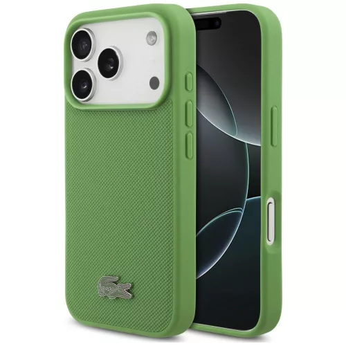Lacoste Petit Pique Lacquer Logo MagSafe Estragon iPhone 18 Pro / 17 Pro (LCHMP18LPLAN) tok, olivazöld
