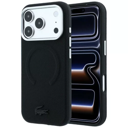 Lacoste Petit Pique Embossed iPhone 18 Pro / 17 Pro (LCHMP18L6PSWPTOK) tok, fekete