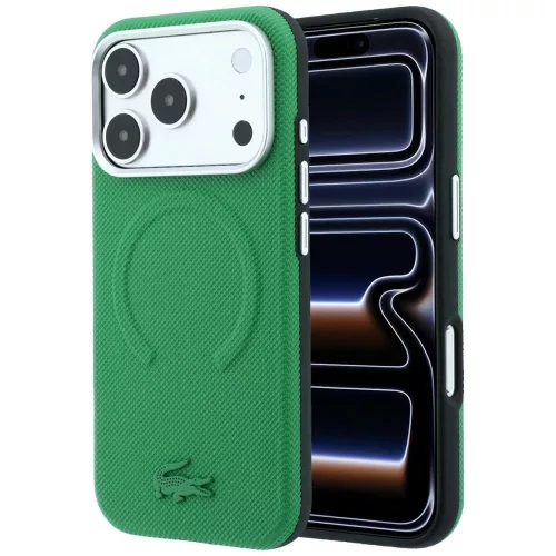 Lacoste Petit Pique Embossed Estragon iPhone 18 Pro Max / 17 Pro Max (LCHMP18X6PSWPTON) tok, olivazöld