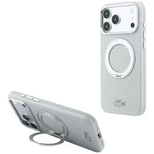 Lacoste Petit PiqueRing St MagSafe iPhone 18 Pro / 17 Pro (LCHMP18L6PSWRPTOG) tok, szürke
