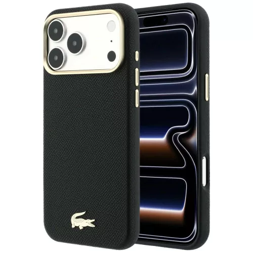 Lacoste Champs Elysees Embossed MagSafe iPhone 18 Pro / 17 Pro (LCHMP18L6PSWCEK) tok, fekete
