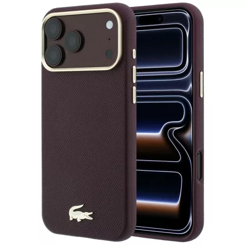 Lacoste Champs Elysees Embossed MagSafe iPhone 18 Pro / 17 Pro (LCHMP18L6PSWCEDR) tok, bordó