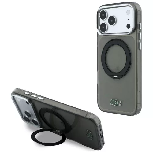 Lacoste IML Glossy FinishRing St MagSafe iPhone 18 Pro Max / 17 Pro Max (LCHMP18X6URGLK) tok, fekete