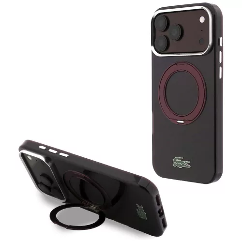 Lacoste IML Glossy FinishRing St MagSafe iPhone 18 Pro Max / 17 Pro Max (LCHMP18X6URGLDR) tok, bordó