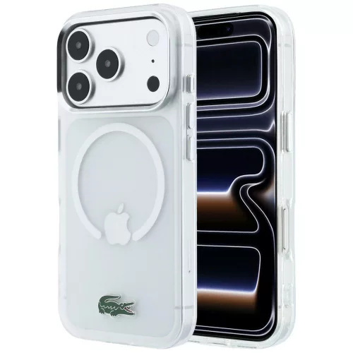Lacoste IML Frosted Laquer Logo MagSafe iPhone 18 Pro Max / 17 Pro Max (LCHMP18X6UFRLAH) tok, átlátszó