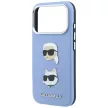 Karl Lagerfeld SaffianoKarl & Choupette Heads Pins & Logo ligh iPhone 18 Pro / 17 Pro (KLHCP18LPSWFDHPB) tok, kék