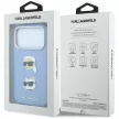 Karl Lagerfeld SaffianoKarl & Choupette Heads Pins & Logo ligh iPhone 18 Pro / 17 Pro (KLHCP18LPSWFDHPB) tok, kék