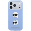 Karl Lagerfeld SaffianoKarl & Choupette Heads Pins & Logo iPhone 18 Pro Max / 17 Pro Max (KLHCP18XPSWFDHPB) tok, kék