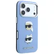Karl Lagerfeld SaffianoKarl & Choupette Heads Pins & Logo iPhone 18 Pro Max / 17 Pro Max (KLHCP18XPSWFDHPB) tok, kék