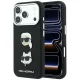 Karl Lagerfeld SaffianoKarl & Choupette Heads Pins & Logo iPhone 18 Pro / 17 Pro (KLHCP18LPSWFDHPK) tok, fekete
