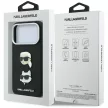 Karl Lagerfeld SaffianoKarl & Choupette Heads Pins & Logo iPhone 18 Pro / 17 Pro (KLHCP18LPSWFDHPK) tok, fekete