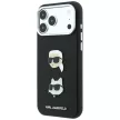 Karl Lagerfeld SaffianoKarl & Choupette Heads Pins & Logo iPhone 18 Pro Max / 17 Pro Max (KLHCP18XPSWFDHPK) tok, fekete