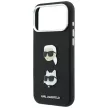 Karl Lagerfeld SaffianoKarl & Choupette Heads Pins & Logo iPhone 18 Pro Max / 17 Pro Max (KLHCP18XPSWFDHPK) tok, fekete