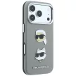 Karl Lagerfeld SaffianoKarl & Choupette Heads Pins & Logo iPhone 18 Pro Max / 17 Pro Max (KLHCP18XPSWFDHPG) tok, szürke