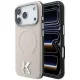 Karl Lagerfeld Grained Embossed Ring & Kameo Logo MagSafe iPhone 18 Pro / 17 Pro (KLHMP18L6PWBKECE) tok, bézs