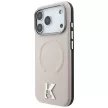 Karl Lagerfeld Grained Embossed Ring&Kameo Logo MagSafe iPhone 18 Pro Max / 17 Pro Max (KLHMP18X6PWBKECE) tok, bézs