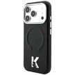 Karl Lagerfeld Grained Elongated Logo MagSafe iPhone 18 Pro / 17 Pro (KLHMP18L6PWBKECK) tok, fekete