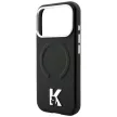 Karl Lagerfeld Grained Elongated Logo MagSafe iPhone 18 Pro / 17 Pro (KLHMP18L6PWBKECK) tok, fekete