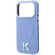 Karl Lagerfeld Grained Embossed Ring & Kameo Logo MagSafe iPhone 18 Pro / 17 Pro (KLHMP18L6PWBKECB) tok, világoskék