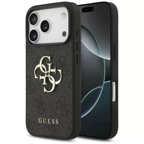 Guess (4G PU Big Logo) iPhone 18 Pro / 17 Pro (GUHCP18L4GMGGR) tok, fekete