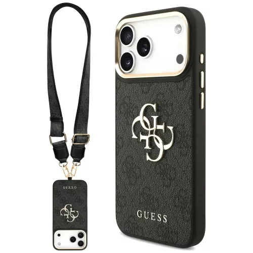 Guess 4G Big 4G Classic Logo Big Strap Metal Buttons iPhone 18 Pro / 17 Pro (GUHCP18LP4G4BCSK) tok, fekete