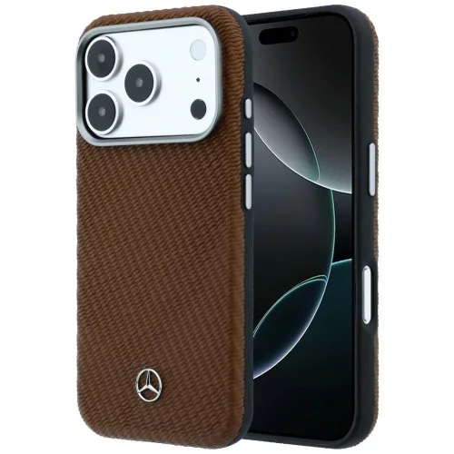 Mercedes Leather Semi Wrap Wood Effect MagSafe Camel iPhone 18 Pro Max / 17 Pro Max (MEHMP18X25PFWWPCA) tok, barna