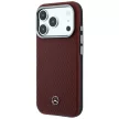 Mercedes Leather Semi Wrap Wood Effect MagSafe iPhone 18 Pro Max / 17 Pro Max (MEHMP18X25PFWWPR) tok, bordó