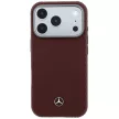 Mercedes Leather Semi Wrap Wood Effect MagSafe iPhone 18 Pro Max / 17 Pro Max (MEHMP18X25PFWWPR) tok, bordó