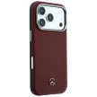 Mercedes Leather Semi Wrap Wood Effect MagSafe iPhone 18 Pro Max / 17 Pro Max (MEHMP18X25PFWWPR) tok, bordó