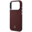 Mercedes Leather Semi Wrap Wood Effect MagSafe iPhone 18 Pro Max / 17 Pro Max (MEHMP18X25PFWWPR) tok, bordó